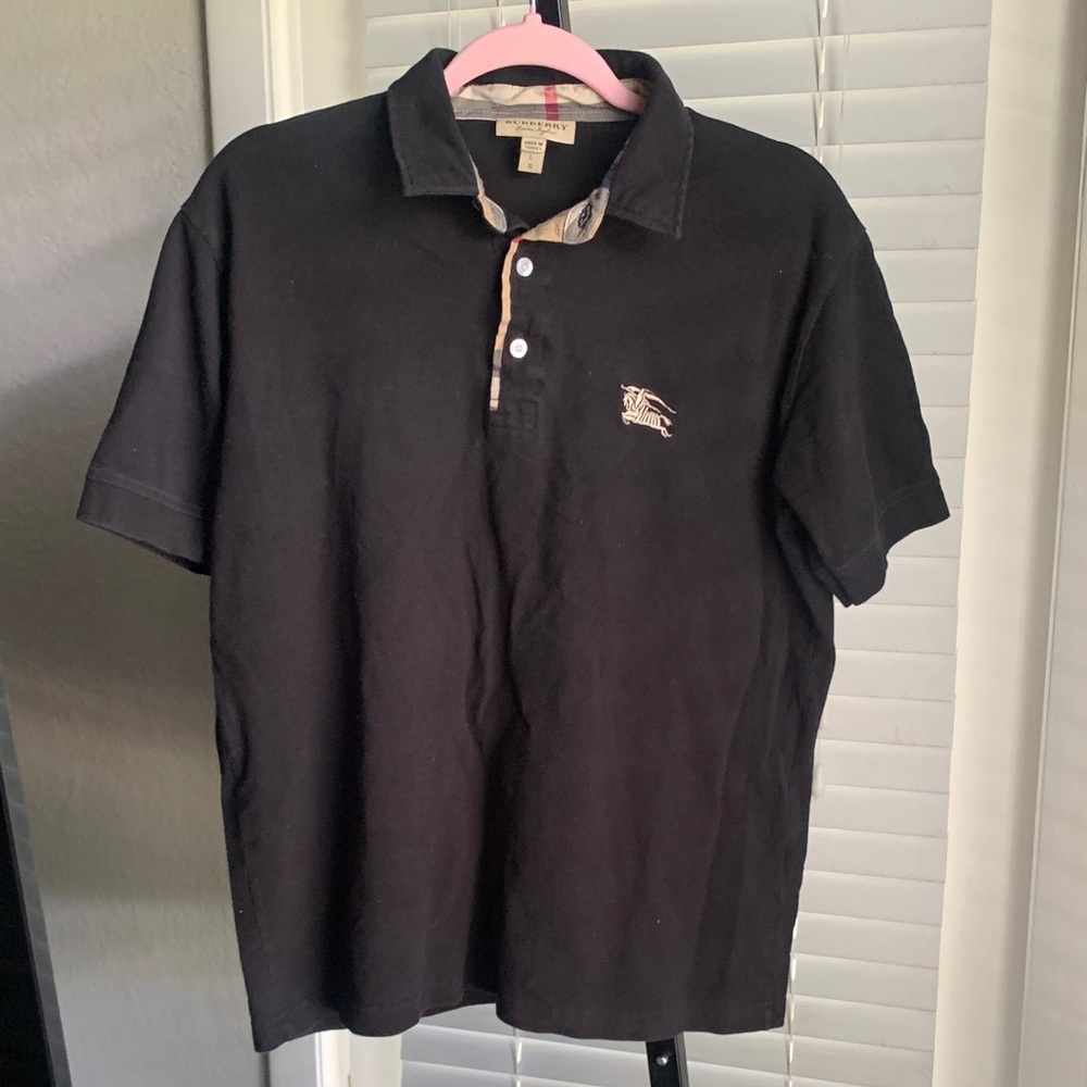 Burberry short sleeve collared polo shirt large